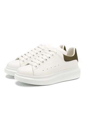 Женские кожаные кеды ALEXANDER MCQUEEN хаки цвета по цене 37850 руб., арт. 553770/WHGP7 | Фото 1 Женские кожаные кеды ALEXANDER MCQUEEN хаки цвета, арт. 553770/WHGP7 | Фото 1