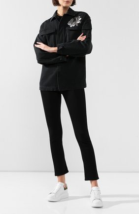 Женские кожаные кеды ALEXANDER MCQUEEN хаки цвета по цене 37850 руб., арт. 553770/WHGP7 | Фото 2 Женские кожаные кеды ALEXANDER MCQUEEN хаки цвета, арт. 553770/WHGP7 | Фото 2