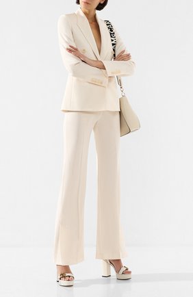 Женские шерстяные брюки STELLA MCCARTNEY бежевого цвета по цене 56650 руб., арт. 581451/SNB77 | Фото 2 Женские шерстяные брюки STELLA MCCARTNEY бежевого цвета, арт. 581451/SNB77 | Фото 2