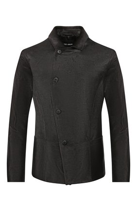 Мужская кожаная куртка GIORGIO ARMANI темно-коричневого цвета, арт. 4SG01P/4SP25 | Фото 1 (Статус проверки: Проверена категория; Рукава: Длинные; Длина (верхняя одежда): Короткие; Материал подклада: Синтетический материал; Мужское Кросс-КТ: Кожа и замша, Верхняя одежда; Кросс-КТ: Куртка; Материал внешний: Натуральная кожа)