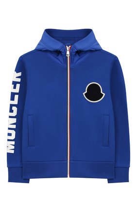 Детский хлопковая толстовка с капюшоном MONCLER ENFANT синего цвета по цене 22500 руб., арт. E2-954-84176-50-809B3/12-14A | Фото 1 Детский хлопковая толстовка с капюшоном MONCLER ENFANT синего цвета, арт. E2-954-84176-50-809B3/12-14A | Фото 1