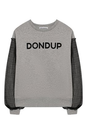 Детский хлопковый свитшот DONDUP серого цвета по цене 8940 руб., арт. YF043/FY00030/Z41 | Фото 1 Детский хлопковый свитшот DONDUP серого цвета, арт. YF043/FY00030/Z41 | Фото 1