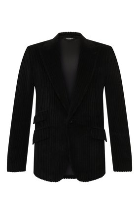 Мужской хлопковый пиджак DOLCE & GABBANA черного цвета по цене 169500 руб., арт. G2MD4T/FUVHA | Фото 1 Мужской хлопковый пиджак DOLCE & GABBANA черного цвета, арт. G2MD4T/FUVHA | Фото 1