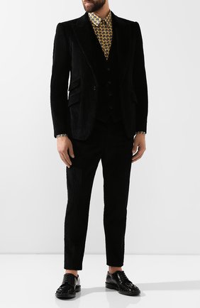 Мужской хлопковый пиджак DOLCE & GABBANA черного цвета по цене 169500 руб., арт. G2MD4T/FUVHA | Фото 2 Мужской хлопковый пиджак DOLCE & GABBANA черного цвета, арт. G2MD4T/FUVHA | Фото 2