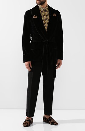 Мужской хлопковый пиджак DOLCE & GABBANA черного цвета по цене 251500 руб., арт. G001JZ/FUWBN | Фото 2 Мужской хлопковый пиджак DOLCE & GABBANA черного цвета, арт. G001JZ/FUWBN | Фото 2