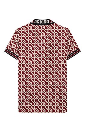 Детское хлопковое поло DOLCE & GABBANA бордового цвета по цене 11350 руб., арт. L4JTAQ/G7UAG/2-6 | Фото 2 Детское хлопковое поло DOLCE & GABBANA бордового цвета, арт. L4JTAQ/G7UAG/2-6 | Фото 2