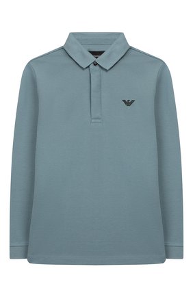 Детское хлопковое поло EMPORIO ARMANI голубого цвета по цене 8430 руб., арт. 6G4FE2/1J0SZ | Фото 1 Детское хлопковое поло EMPORIO ARMANI голубого цвета, арт. 6G4FE2/1J0SZ | Фото 1