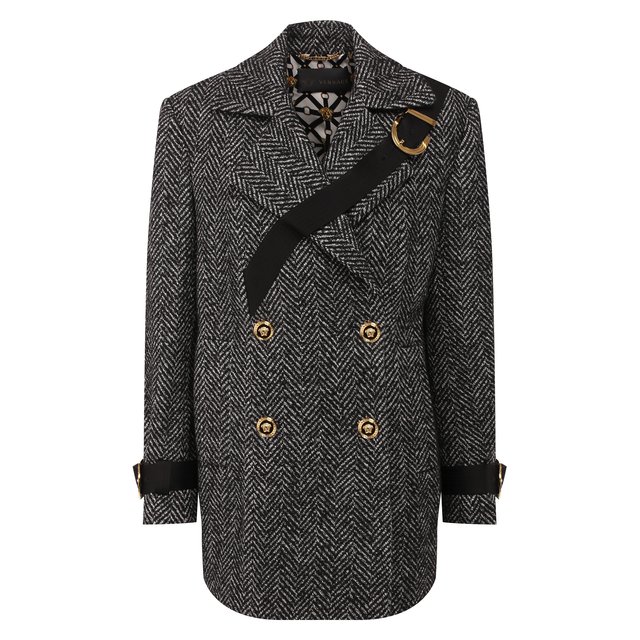 Пальто из смеси шерсти и шелка Versace 10580327