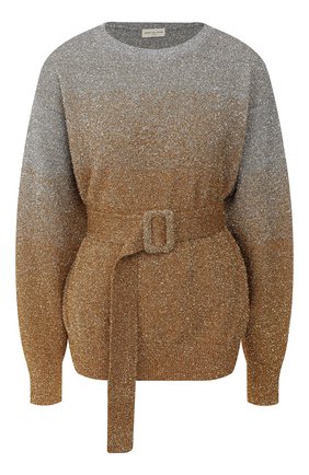 Женская пуловер с поясом DRIES VAN NOTEN золотого цвета по цене 58750 руб., арт. 192-11226-8729 | Фото 1 Женская пуловер с поясом DRIES VAN NOTEN золотого цвета, арт. 192-11226-8729 | Фото 1