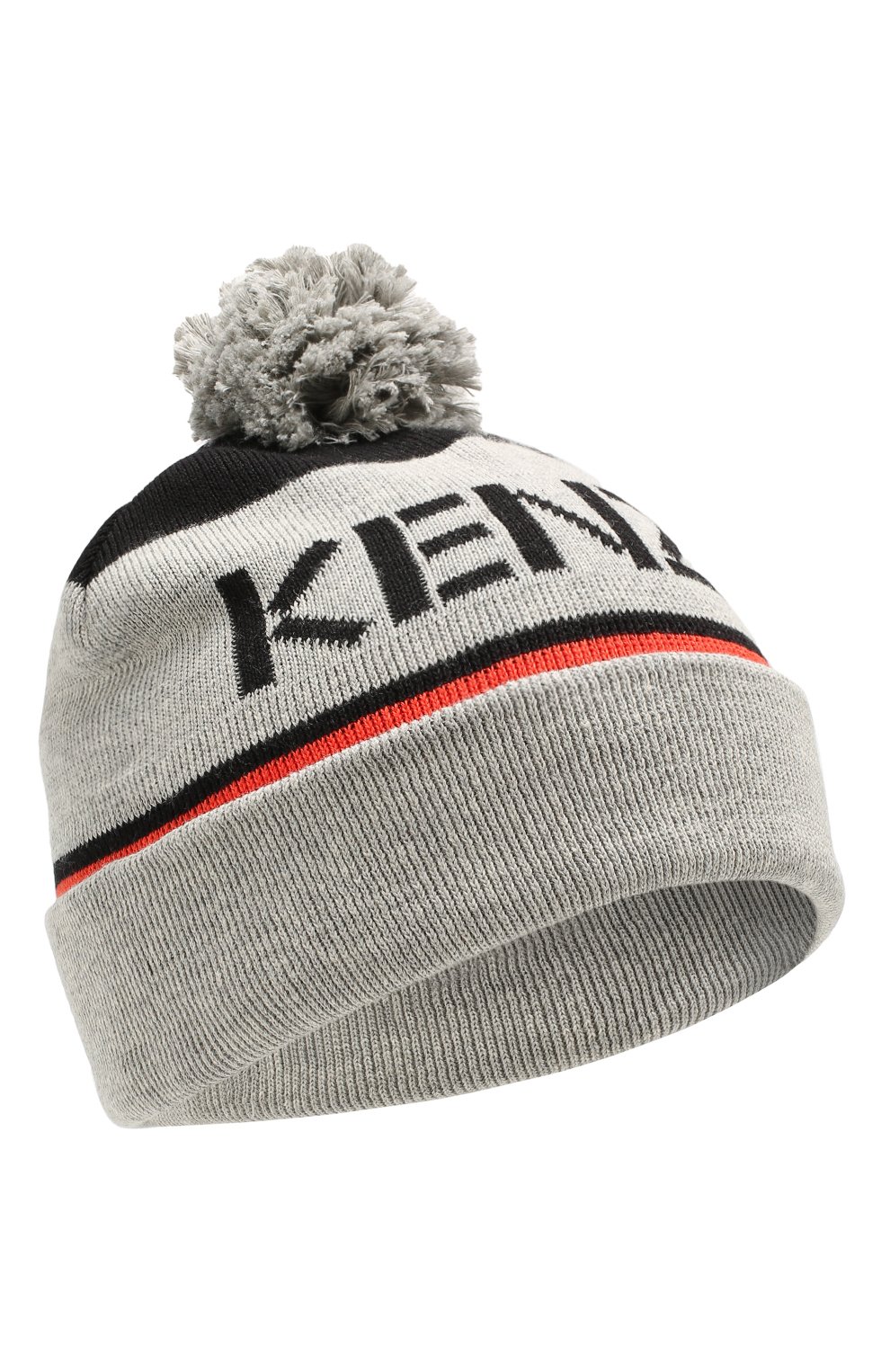 Детского хлопковая шапка KENZO серого цвета, арт. KP90518 | Фото 1 (Материал: Текстиль, Хлопок; Статус проверки: Проверена категория)