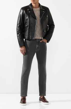 Мужские кожаные слипоны BERLUTI коричневого цвета по цене 84750 руб., арт. S4071-001 | Фото 2 Мужские кожаные слипоны BERLUTI коричневого цвета, арт. S4071-001 | Фото 2