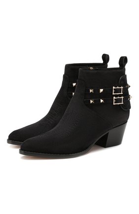 Женские замшевые ботинки valentino garavani rockstud VALENTINO черного цвета по цене 83500 руб., арт. SW0S0S04/GEF | Фото 1 Женские замшевые ботинки valentino garavani rockstud VALENTINO черного цвета, арт. SW0S0S04/GEF | Фото 1