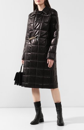 Женское кожаное пальто BOTTEGA VENETA черного цвета по цене 673500 руб., арт. 590293/VKFL0 | Фото 2 Женское кожаное пальто BOTTEGA VENETA черного цвета, арт. 590293/VKFL0 | Фото 2