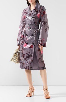 Женский плащ с принтом DRIES VAN NOTEN серого цвета по цене 135500 руб., арт. 192-10290-8170 | Фото 2 Женский плащ с принтом DRIES VAN NOTEN серого цвета, арт. 192-10290-8170 | Фото 2