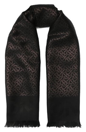 Женский платок из смеси шелка и вискозы BURBERRY черного цвета по цене 36000 руб., арт. 8019026 | Фото 1 Женский платок из смеси шелка и вискозы BURBERRY черного цвета, арт. 8019026 | Фото 1