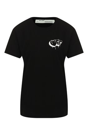 Женская хлопковая футболка OFF-WHITE черного цвета по цене 19950 руб., арт. 0WAA049F19B070661001 | Фото 1 Женская хлопковая футболка OFF-WHITE черного цвета, арт. 0WAA049F19B070661001 | Фото 1