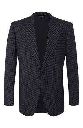 Мужской шерстяной пиджак TOM FORD синего цвета по цене 274500 руб., арт. 632R08/11A740 | Фото 1 Мужской шерстяной пиджак TOM FORD синего цвета, арт. 632R08/11A740 | Фото 1