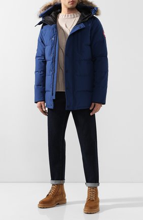 Мужская пуховая парка с меховой отделкой carson CANADA GOOSE синего цвета по цене 87550 руб., арт. 3805M | Фото 2 Мужская пуховая парка с меховой отделкой carson CANADA GOOSE синего цвета, арт. 3805M | Фото 2