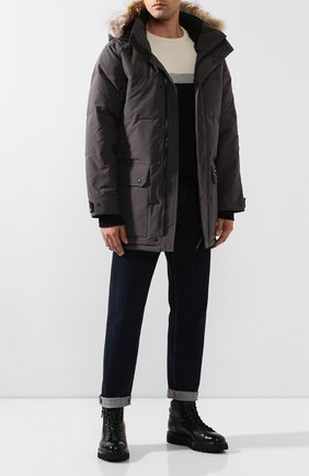Мужская пуховик emory с меховой отделкой CANADA GOOSE серого цвета по цене 119500 руб., арт. 2580M | Фото 2 Мужская пуховик emory с меховой отделкой CANADA GOOSE серого цвета, арт. 2580M | Фото 2