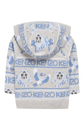 Детский кардиган с капюшоном KENZO серого цвета по цене 15050 руб., арт. KP18503 | Фото 2 Детский кардиган с капюшоном KENZO серого цвета, арт. KP18503 | Фото 2