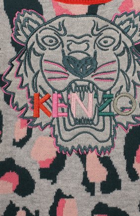 Женская платье KENZO серого цвета по цене 18400 руб., арт. KP30028-BB | Фото 3 Женская платье KENZO серого цвета, арт. KP30028-BB | Фото 3