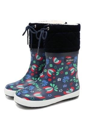 Детские резиновые сапоги AIGLE разноцветного цвета по цене 3670 руб., арт. 250842/GIB0ULEE PRINT | Фото 1 Детские резиновые сапоги AIGLE разноцветного цвета, арт. 250842/GIB0ULEE PRINT | Фото 1
