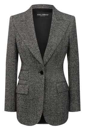 Женский шерстяной жакет DOLCE & GABBANA серого цвета по цене 212000 руб., арт. F29D0T/FMRAX | Фото 1 Женский шерстяной жакет DOLCE & GABBANA серого цвета, арт. F29D0T/FMRAX | Фото 1 (Статус проверки: Проверено, Проверена категория; Рукава: Длинные; Длина (для топов): Удлиненные; Материал внешний: Шерсть; Материал подклада: Шелк; Случай: Формальный; 1-2-бортные: Однобортные; Женское Кросс-КТ: Жакет-одежда; Стили: Гламурный)