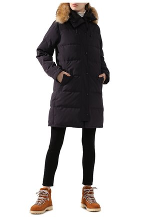 Женский пуховик shelburne CANADA GOOSE темно-синего цвета по цене 106500 руб., арт. 3802LB | Фото 2 Женский пуховик shelburne CANADA GOOSE темно-синего цвета, арт. 3802LB | Фото 2