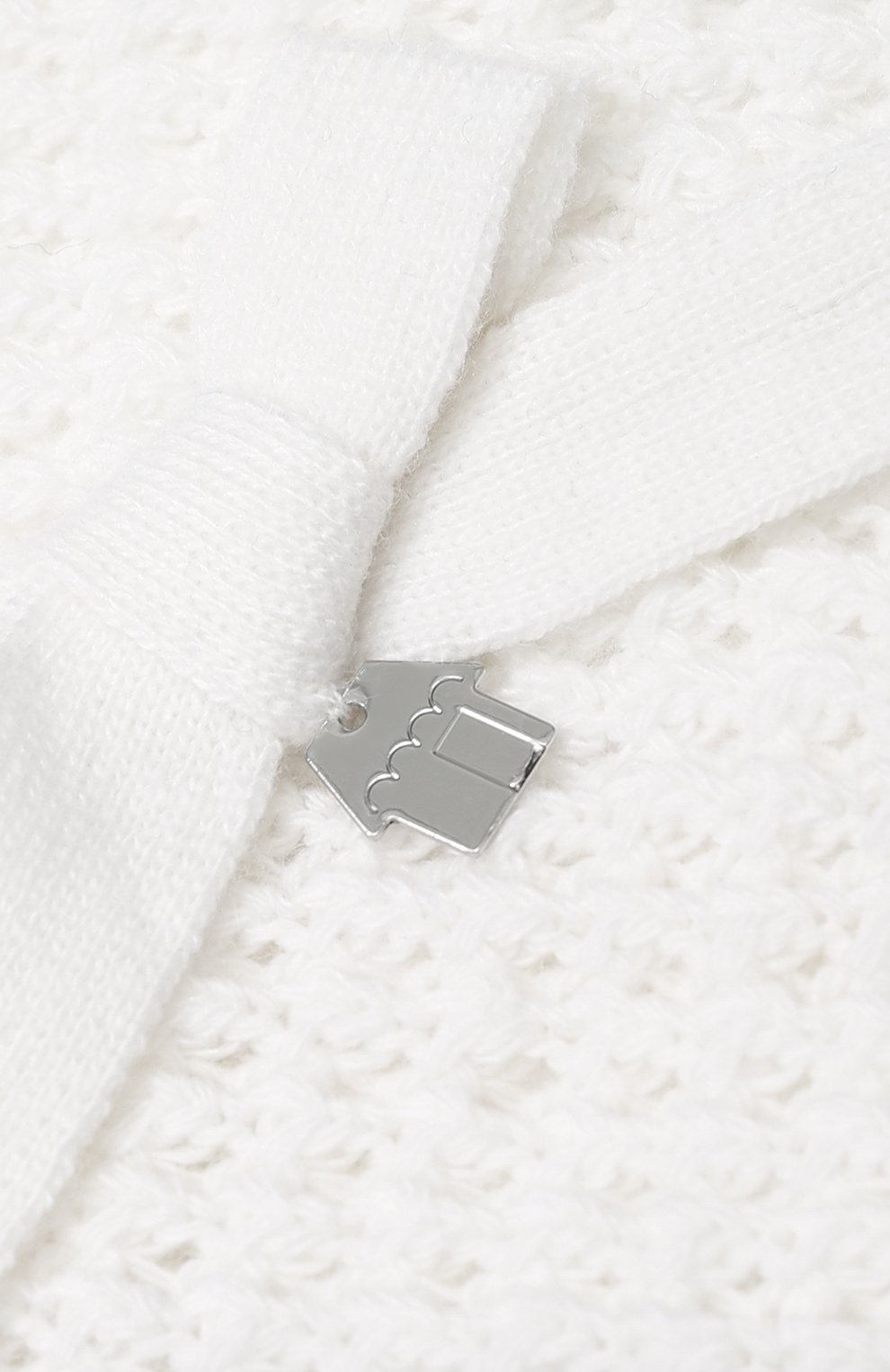 Детский шарф SIMONETTA белого цвета, арт. 1L0213/LD440 | Фото 2 (Материал: Текстиль, Шерсть, Вискоза; Статус проверки: Проверена категория)