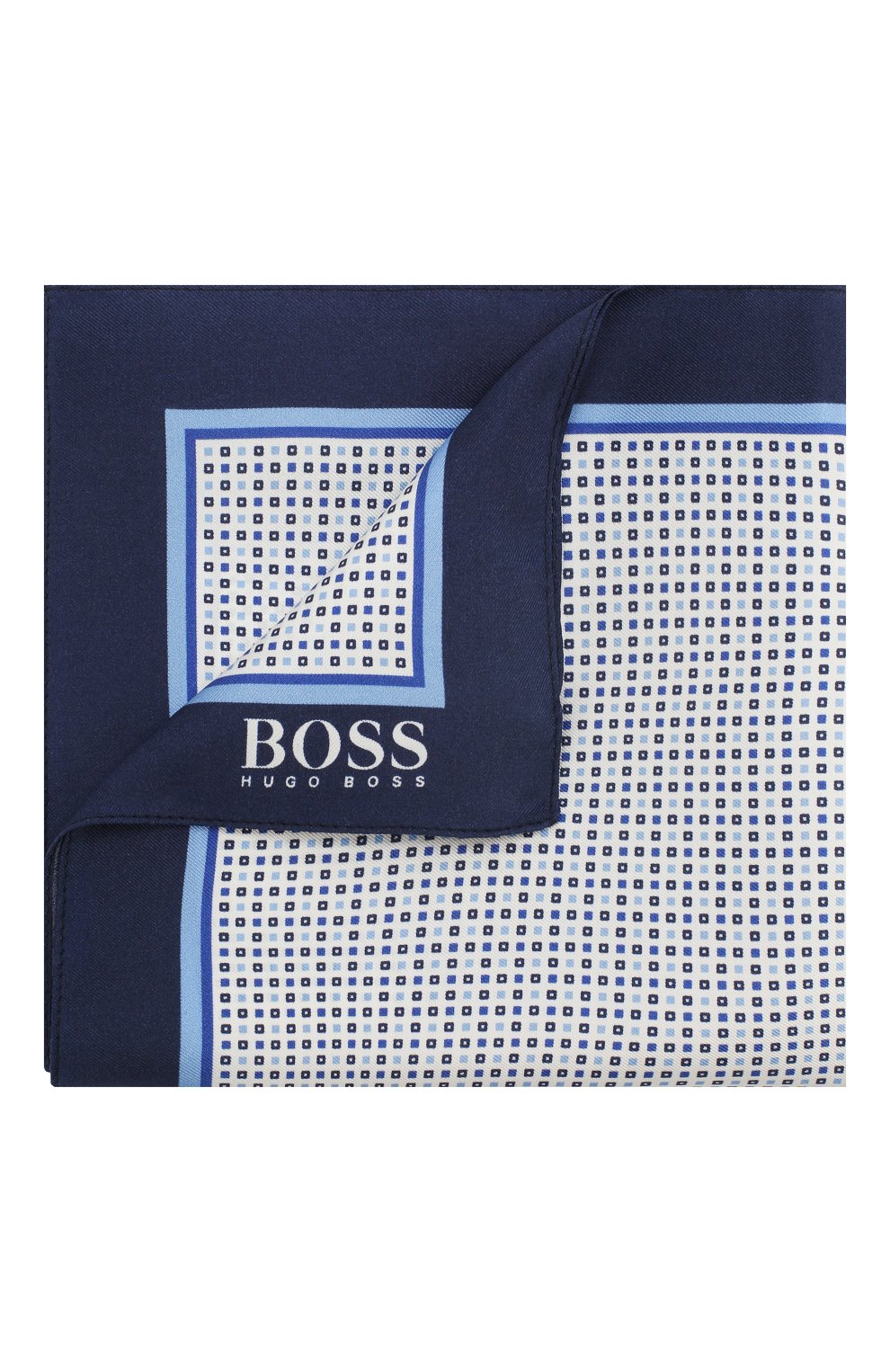 Мужской шелковый платок BOSS синего цвета, арт. 50419595 | Фото 1