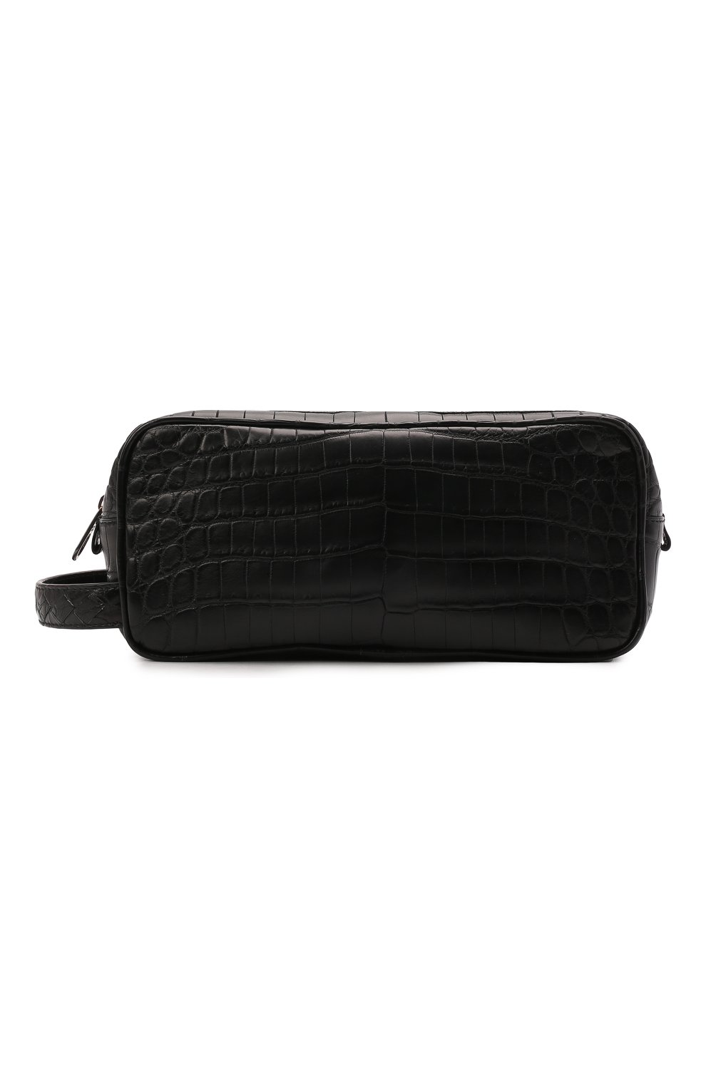 Мужской несессер из кожи крокодила BOTTEGA VENETA черного цвета, арт. 248716/V912K/CNIL | Фото 1 (Материал: Экзотическая кожа; Статус проверки: Проверена категория)