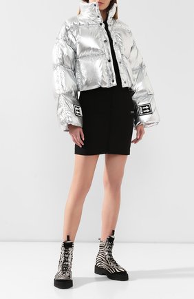 Женский пуховая куртка OFF-WHITE серебряного цвета по цене 177000 руб., арт. 0WEA192F19F760509100 | Фото 2 Женский пуховая куртка OFF-WHITE серебряного цвета, арт. 0WEA192F19F760509100 | Фото 2