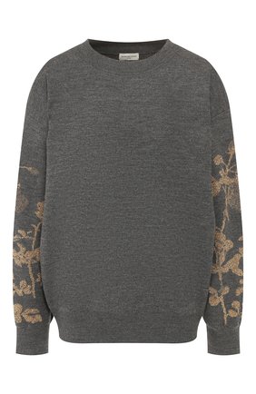 Женская шерстяной пуловер DRIES VAN NOTEN темно-серого цвета по цене 51850 руб., арт. 192-11204-8726 | Фото 1 Женская шерстяной пуловер DRIES VAN NOTEN темно-серого цвета, арт. 192-11204-8726 | Фото 1