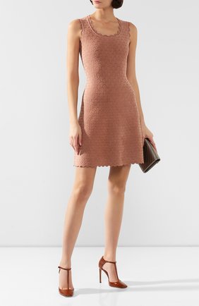 Женское платье из вискозы ALAIA бежевого цвета по цене 179500 руб., арт. 9W9RM85CM496 | Фото 2 Женское платье из вискозы ALAIA бежевого цвета, арт. 9W9RM85CM496 | Фото 2