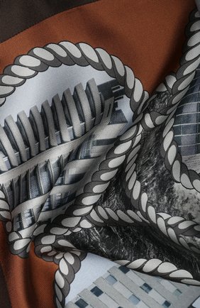 Женский шелковый платок BURBERRY коричневого цвета по цене 54400 руб., арт. 8021850 | Фото 2 Женский шелковый платок BURBERRY коричневого цвета, арт. 8021850 | Фото 2