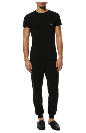 Мужские хлопковая футболка EMPORIO ARMANI черного цвета по цене 4515 руб., арт. 111035/CC729 | Фото 2 Мужские хлопковая футболка EMPORIO ARMANI черного цвета, арт. 111035/CC729 | Фото 2
