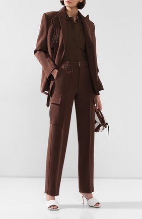 Женские брюки PETER DO коричневого цвета по цене 56100 руб., арт. PD-FW19-106 PL005-BRW | Фото 2 Женские брюки PETER DO коричневого цвета, арт. PD-FW19-106 PL005-BRW | Фото 2