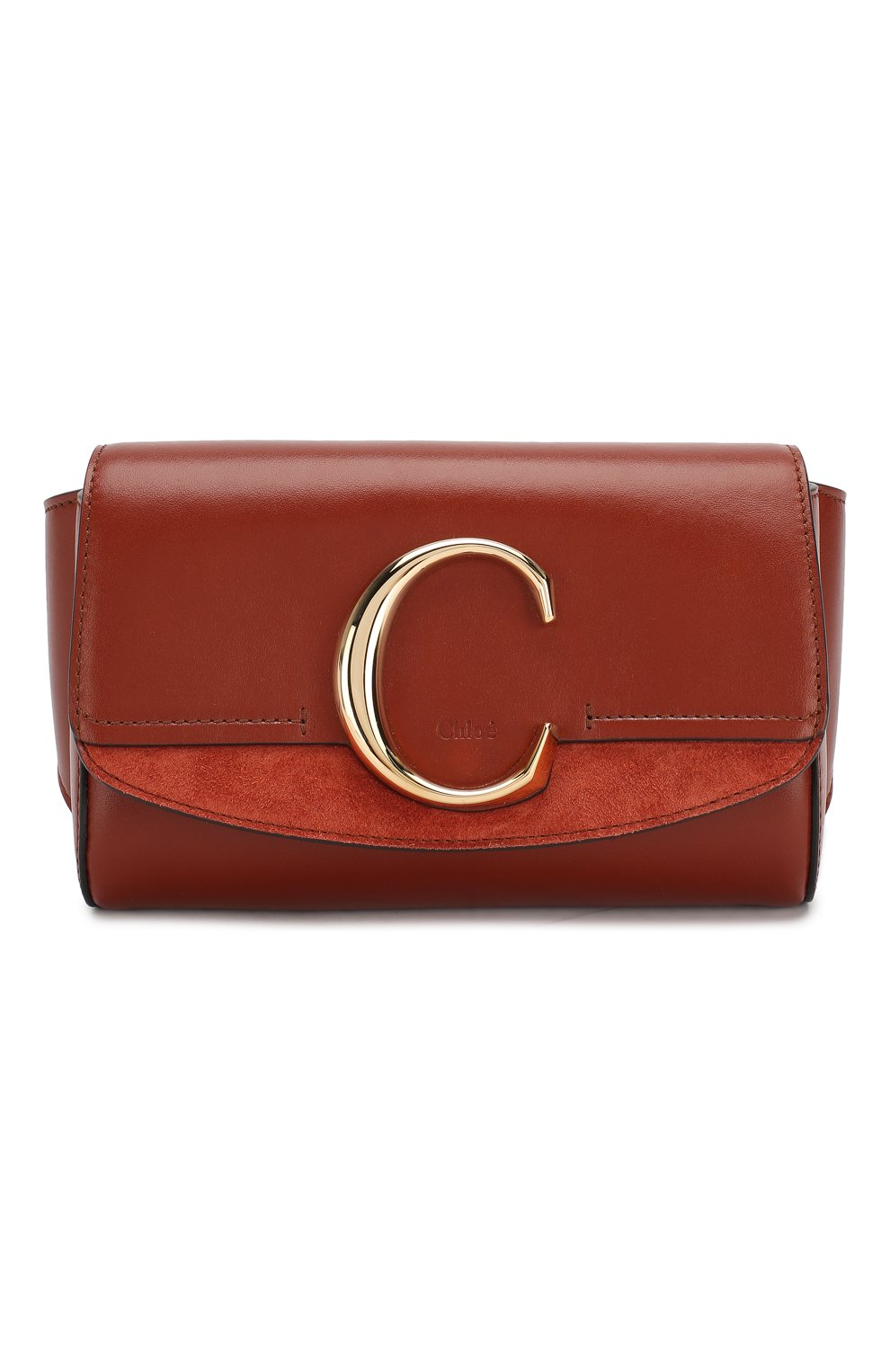 Женская поясная сумка chloé c CHLOÉ коричневого цвета, арт. CHC19US195A37 | Фото 1 (Материал: Натуральная кожа; Стили: Классический; Размер: mini)