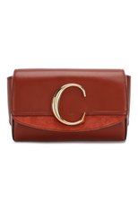 Женская поясная сумка chloé c CHLOÉ коричневого цвета, арт. CHC19US195A37 | Фото 1 (Материал: Натуральная кожа; Стили: Классический; Размер: mini)
