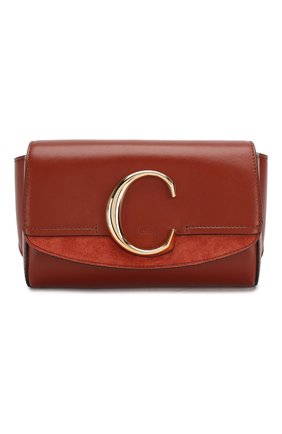 Женская поясная сумка chloé c CHLOÉ коричневого цвета, арт. CHC19US195A37 | Фото 1 (Материал: Натуральная кожа; Размер: mini; Стили: Классический)