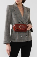 Женская поясная сумка chloé c CHLOÉ коричневого цвета, арт. CHC19US195A37 | Фото 2 (Материал: Натуральная кожа; Стили: Классический; Размер: mini)