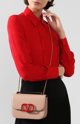Женская сумка valentino garavani vlock small VALENTINO бежевого цвета по цене 145500 руб., арт. SW0B0F21/JEA | Фото 5 Женская сумка valentino garavani vlock small VALENTINO бежевого цвета, арт. SW0B0F21/JEA | Фото 5