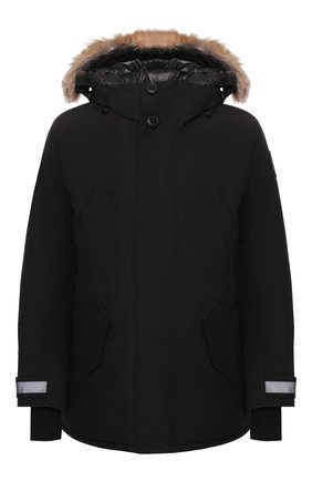 Мужская пуховая парка с меховой отделкой edgewood CANADA GOOSE черного цвета по цене 128500 руб., арт. 3408MB | Фото 1 Мужская пуховая парка с меховой отделкой edgewood CANADA GOOSE черного цвета, арт. 3408MB | Фото 1