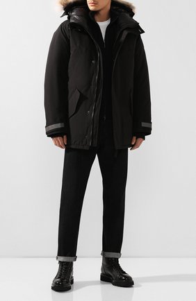 Мужская пуховая парка с меховой отделкой edgewood CANADA GOOSE черного цвета по цене 128500 руб., арт. 3408MB | Фото 2 Мужская пуховая парка с меховой отделкой edgewood CANADA GOOSE черного цвета, арт. 3408MB | Фото 2