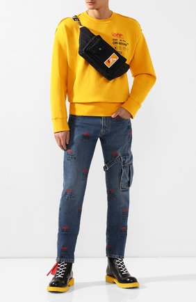 Мужская текстильная поясная сумка OFF-WHITE черного цвета по цене 39600 руб., арт. 0MNA085F19F430021000 | Фото 2 Мужская текстильная поясная сумка OFF-WHITE черного цвета, арт. 0MNA085F19F430021000 | Фото 2