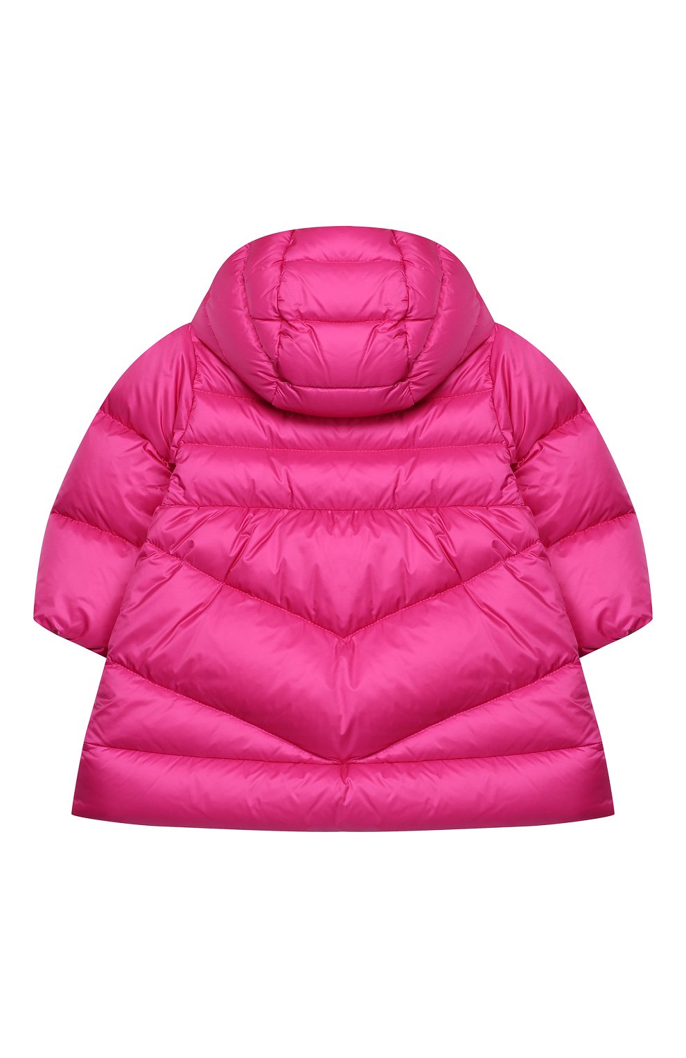 Детского пуховик с капюшоном MONCLER ENFANT фуксия цвета по цене 29950 руб., арт. E2-951-49955-05-53048 | Фото 2 Детского пуховик с капюшоном MONCLER ENFANT фуксия цвета, арт. E2-951-49955-05-53048 | Фото 2