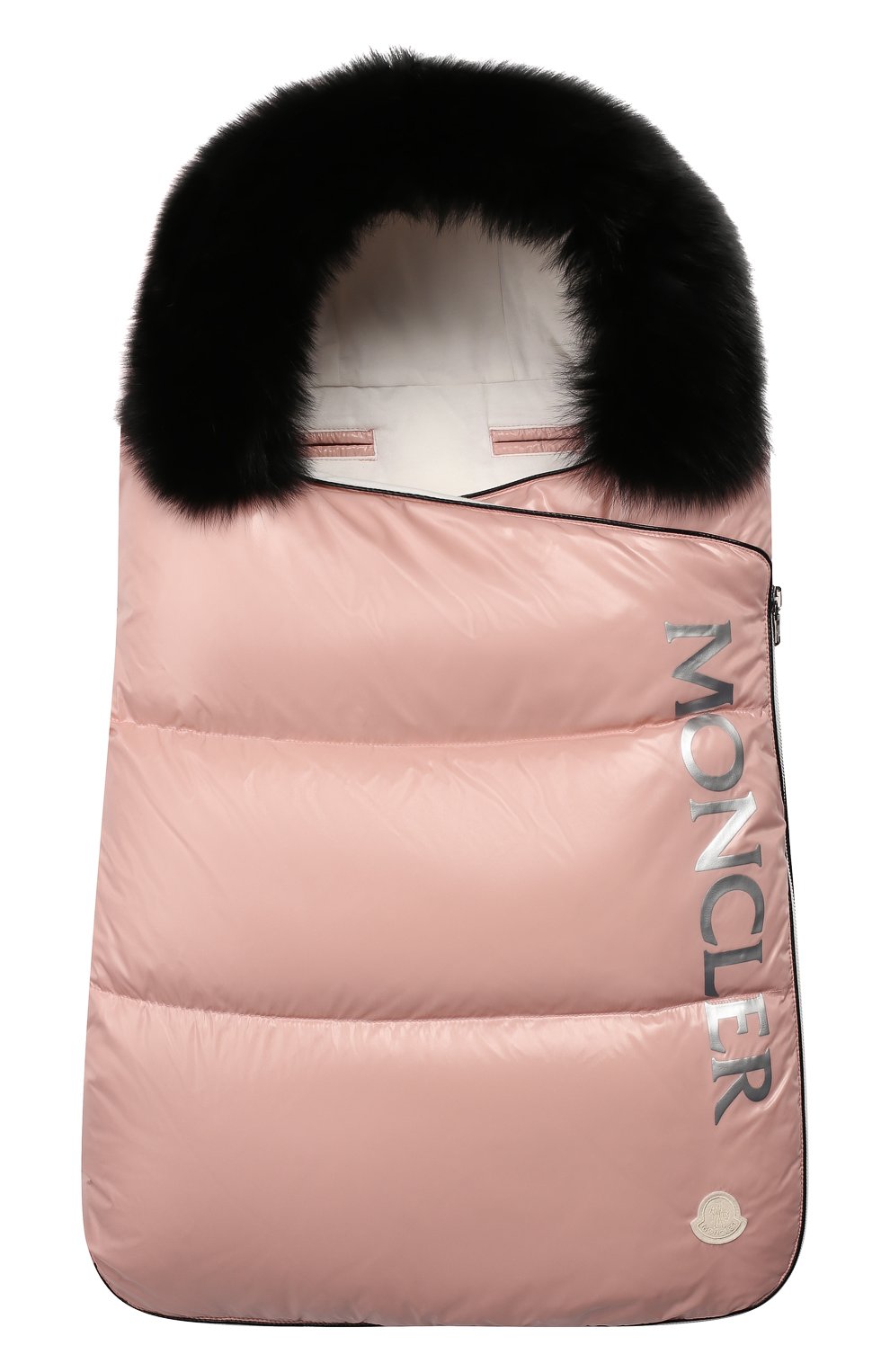 Детский конверт с меховой отделкой MONCLER ENFANT розового цвета, арт. E2-951-00800-25-68950 | Фото 1
