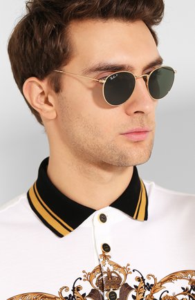 Женские солнцезащитные очки RAY-BAN золотого цвета по цене 14400 руб., арт. 3447-001/58 | Фото 3 Женские солнцезащитные очки RAY-BAN золотого цвета, арт. 3447-001/58 | Фото 3