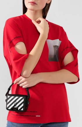 Женская сумка diag binder clip baby OFF-WHITE черно-белого цвета по цене 48000 руб., арт. 0WNA087E194231071001 | Фото 2 Женская сумка diag binder clip baby OFF-WHITE черно-белого цвета, арт. 0WNA087E194231071001 | Фото 2
