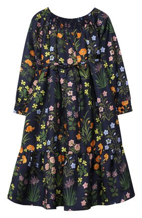Детское шелковое платье OSCAR DE LA RENTA синего цвета по цене 29350 руб., арт. 19FGE678FI | Фото 2 Детское шелковое платье OSCAR DE LA RENTA синего цвета, арт. 19FGE678FI | Фото 2